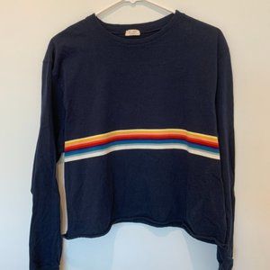 Brandy Melville Acacia Navy Blue Rainbow Top